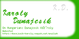 karoly dunajcsik business card